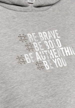 Hoodie cinza c/ letras prata para girl da Tiffosi