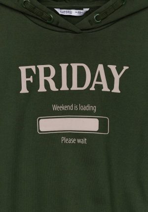 Hoodie verde friday para girl da Tiffosi