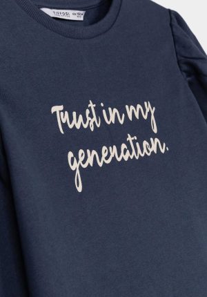 Sweat azul c/ frase para girl da Tiffosi