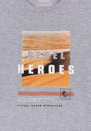 T-shirt cinza com estampa para mulher da Tiffosi