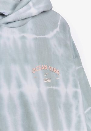 Hoodie tai dai azul para girl da Tiffosi