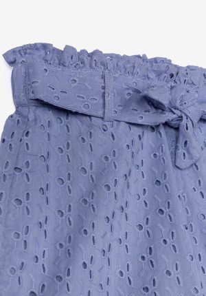 Calções lilás em bordado inglês para girl da Tiffosi