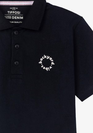 Polo azul santa fé para boy da Tiffosi