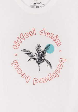 T-shirt branca c/ palmeira para boy da Tiffosi