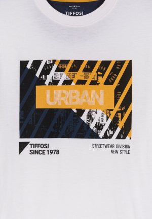 T-shirt branca c/ estampa para boy da Tiffosi