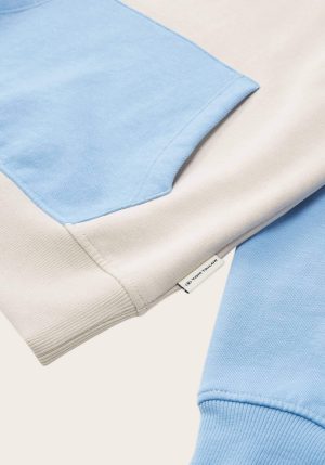 Hoodie bicolor azul/bege para boy da Tom Tailor