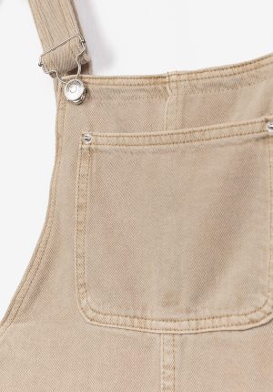 Jardineiras bege em sarja para girl da Tiffosi