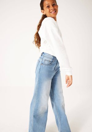 Jeans claras perna larga para girl da Garcia
