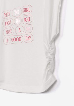 T-shirt branca c/ elásticos para girl da Tiffosi
