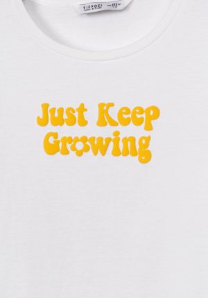 T-shirt branca just keep para girl da Tiffosi