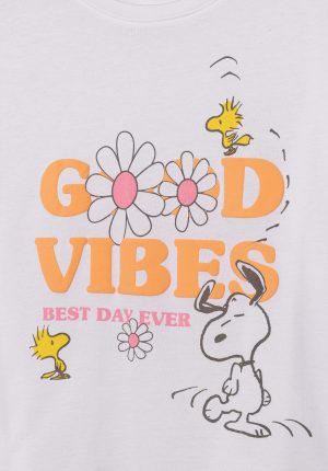 T-shirt branca good vibes para girl da Tiffosi