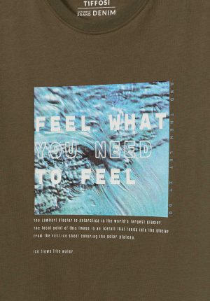 T-shirt kaki feel para boy da Tiffosi