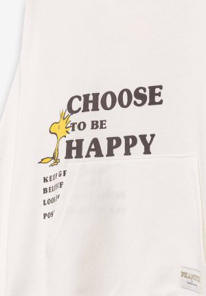 Hoodie branco choose para girl da Tiffosi