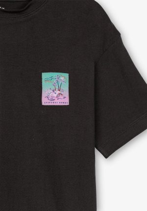 T-shirt preta c/ emblema para boy da Tiffosi