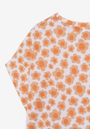 T-shirt curta c/ flores para girl da Tiffosi