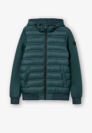 Casaco combinado verde com capuz para homem da Tiffosi