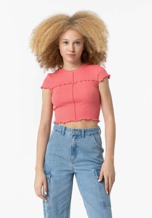 T-shirt rosa c/ cortes para girl da Tiffosi