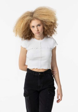 T-shirt branca c/ cortes para girl da Tiffosi