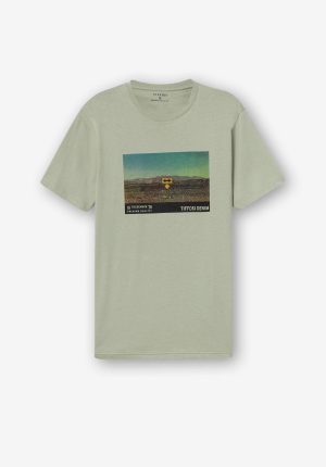 T-shirt verde c/ estampa para homem da Tiffosi