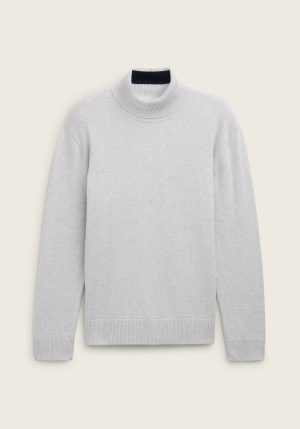 Camisola cinza c/ gola alta para homem da Tom Tailor