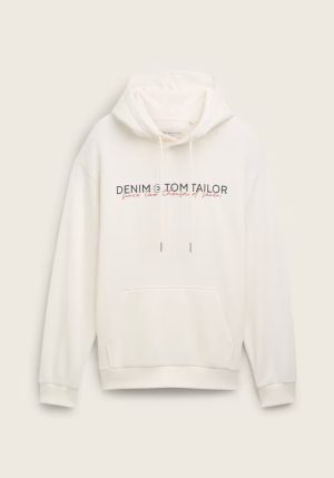 Hoodie bege c/ letras para homem da Tom Tailor