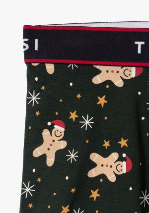 Boxer verde c/ print Natal para homem da Tiffosi
