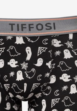 Boxer preto c/ print fantasmas para homem da Tiffosi
