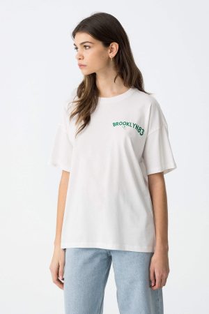 T-shirt branca brooklyn83 para girl da Tiffosi
