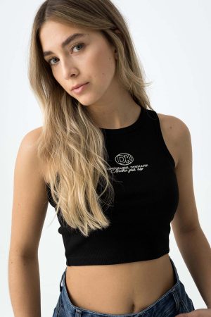 Tope preto DK para girl da Tiffosi