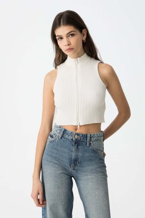 Tope branco c/ fecho para girl da Tiffosi