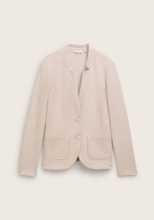 Blazer bege c/ estrutura otomana para mulher da Tom Tailor