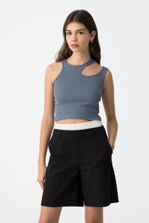 Tope azulado c/ dupla alça para girl da Tiffosi