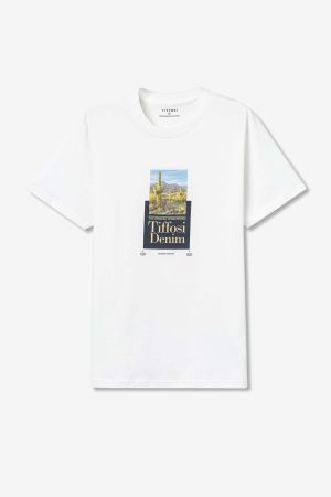 T-shirt branca c/ estampa all over para homem da Tiffosi