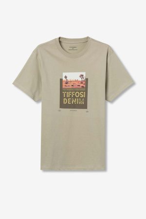 T-shirt verde c/ estampa all over para homem da Tiffosi