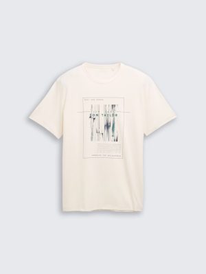 T-shirt cru c/ estampa para homem da Tom Tailor