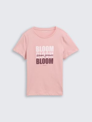T-shirt rosa c/ estampa para mulher da Tom Tailor