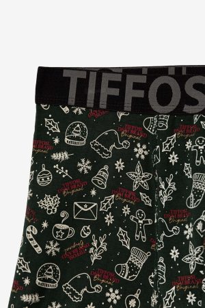 Boxer verde c/ motivo natalícios para homem da Tiffosi