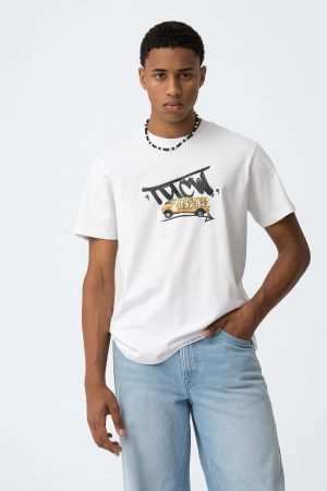 T-shirt branca c/ estampa para boy da Tiffosi