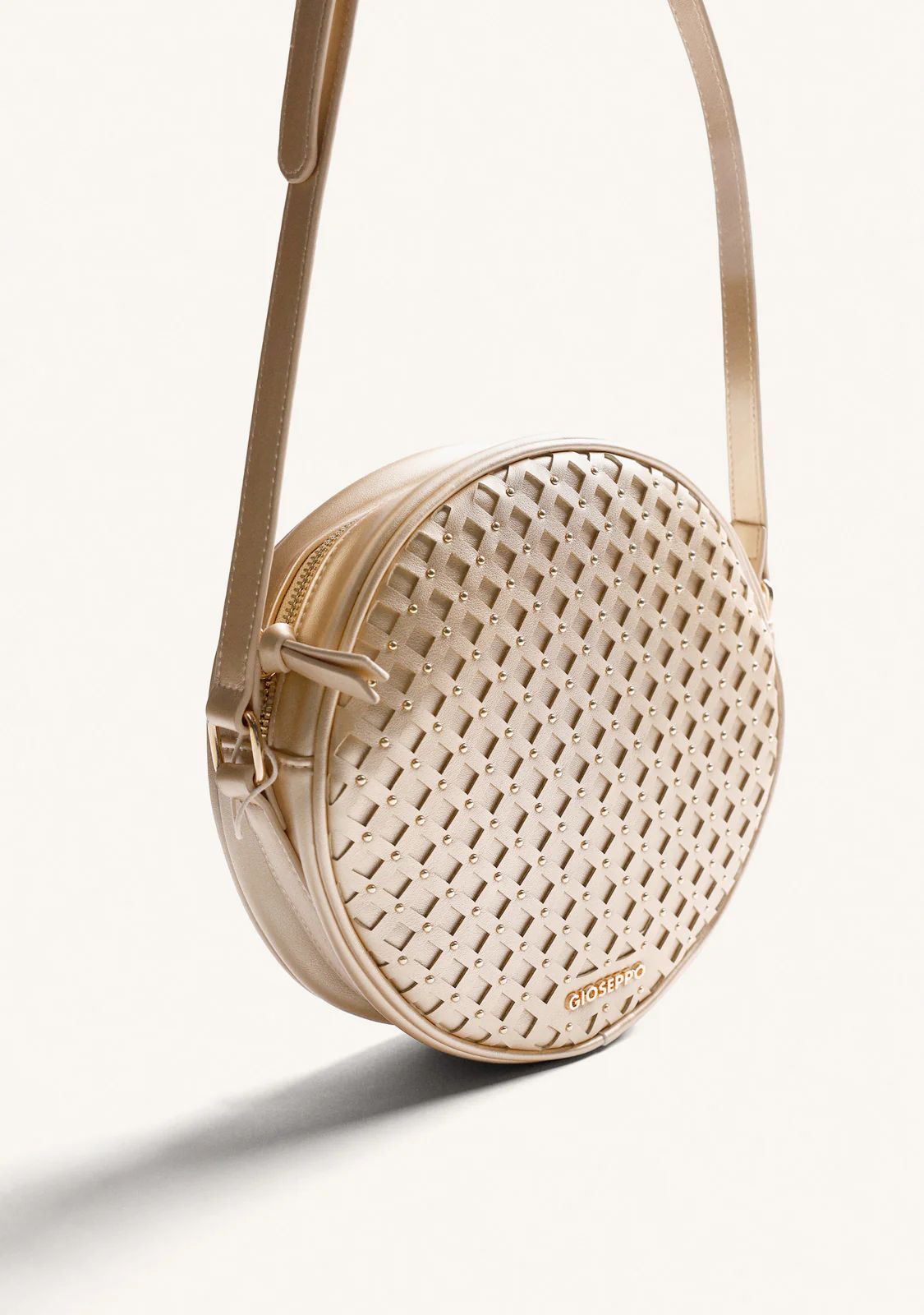 Bolsa redonda dourada para mulher da Gioseppo