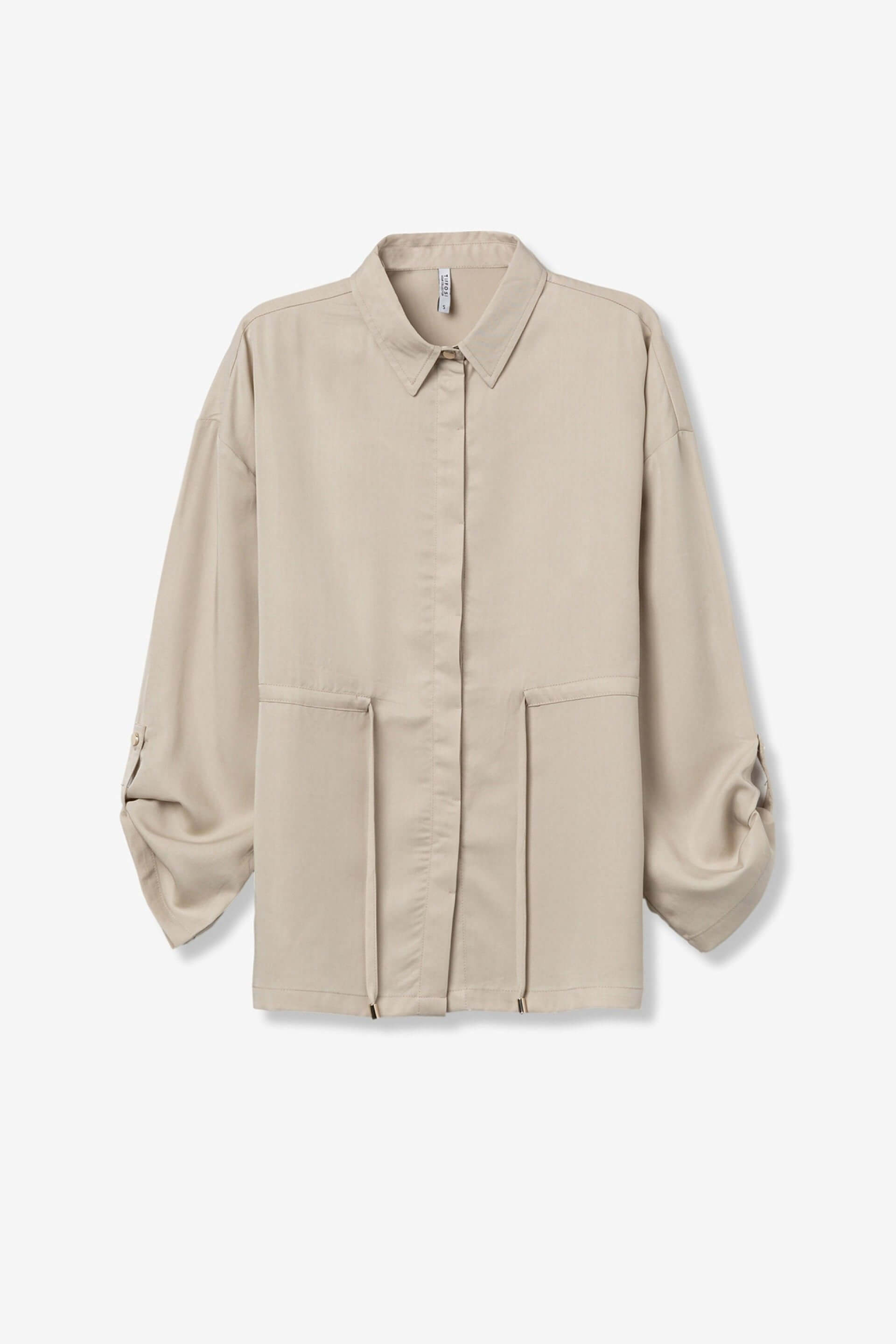 Camisa bege c/ atilhos para mulher da Tiffosi