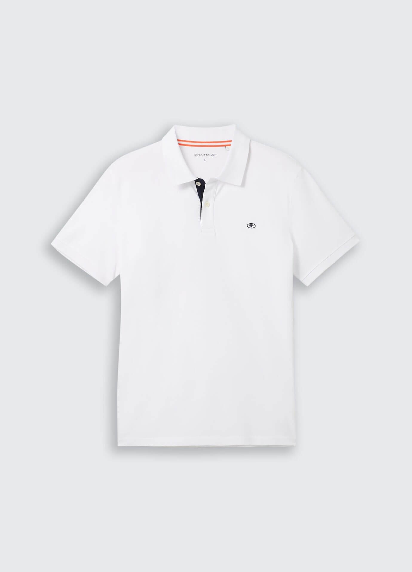 Polo branco c/ logo para homem da Tom Tailor