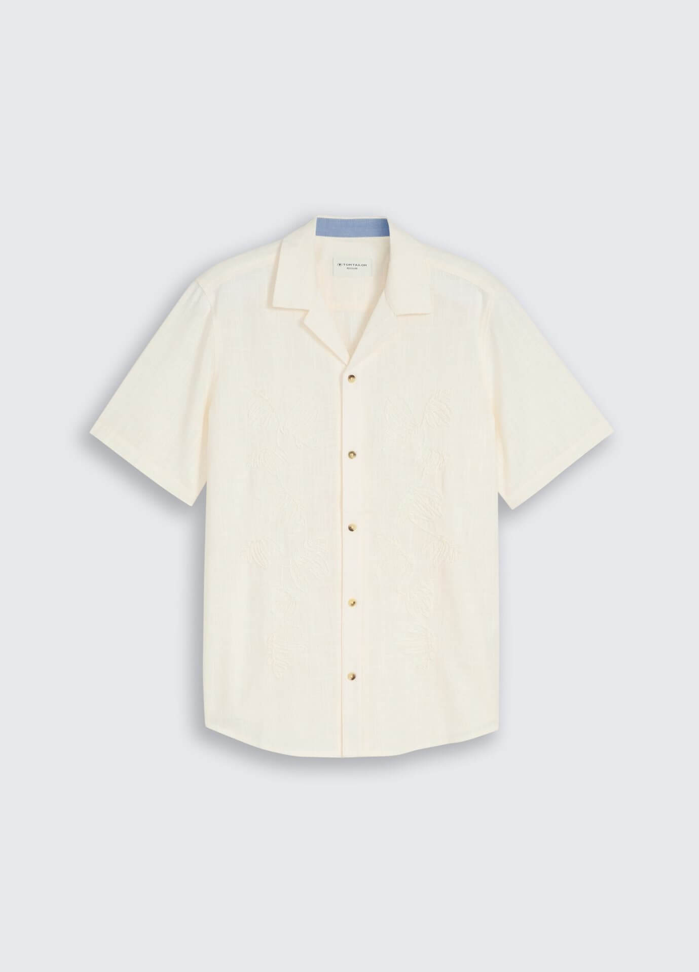Camisa bege c/ bordado para homem da Tom Tailor